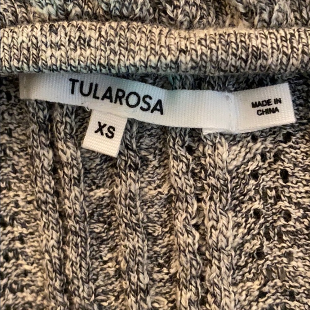 Tularosa Allison off the shoulder cable knit crochet sweater dress XS Gray NWT - Picture 4 of 10